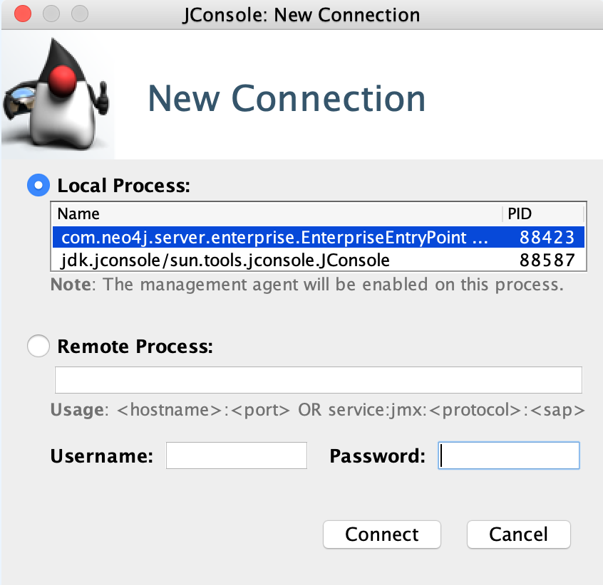 Connecting with JConsole