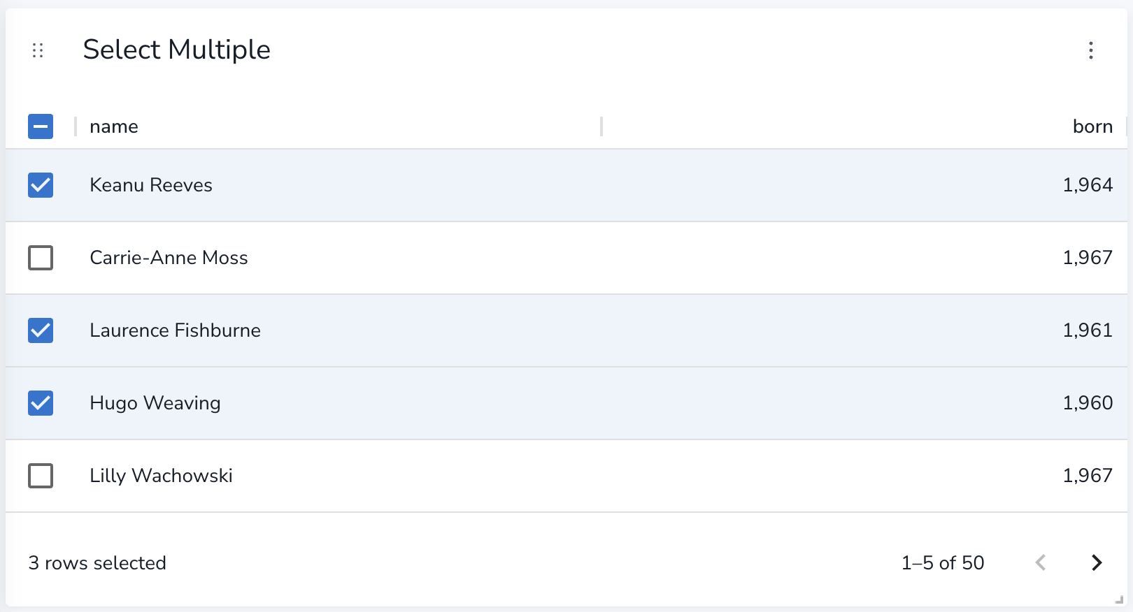 Select multiple values to be used as a parameter